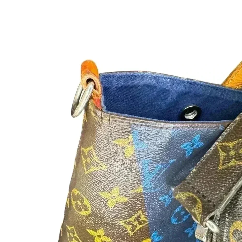 Louis Vuitton V Jour Blue Tote Crossbody Bag In Monogram Cambas.